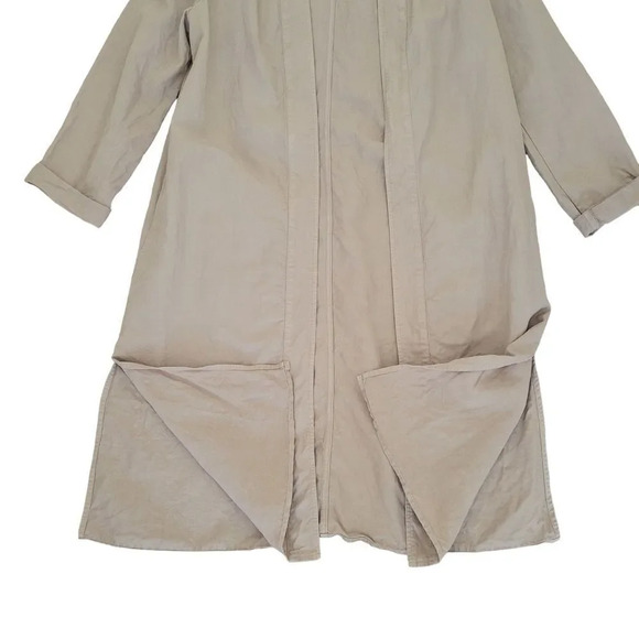 Eileen Fisher tencel linen kimono duster jacket light beige khaki small - Picture 6 of 16